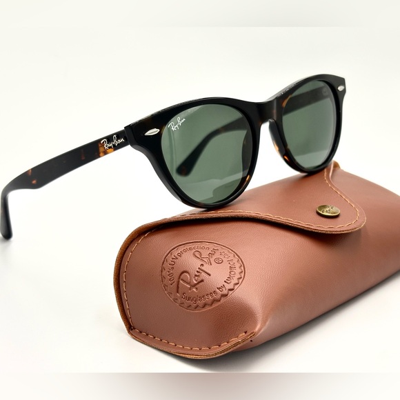 Ray-Ban Tortoise Shell Sunglasses RB2185 902/31 Women Fashion Green G-15 W/Case - Picture 7 of 13